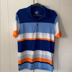Striped Puma Golf Short Sleeved golf shirt